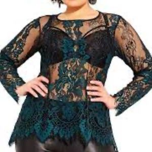 NWT Long Sleeve Lace Top
